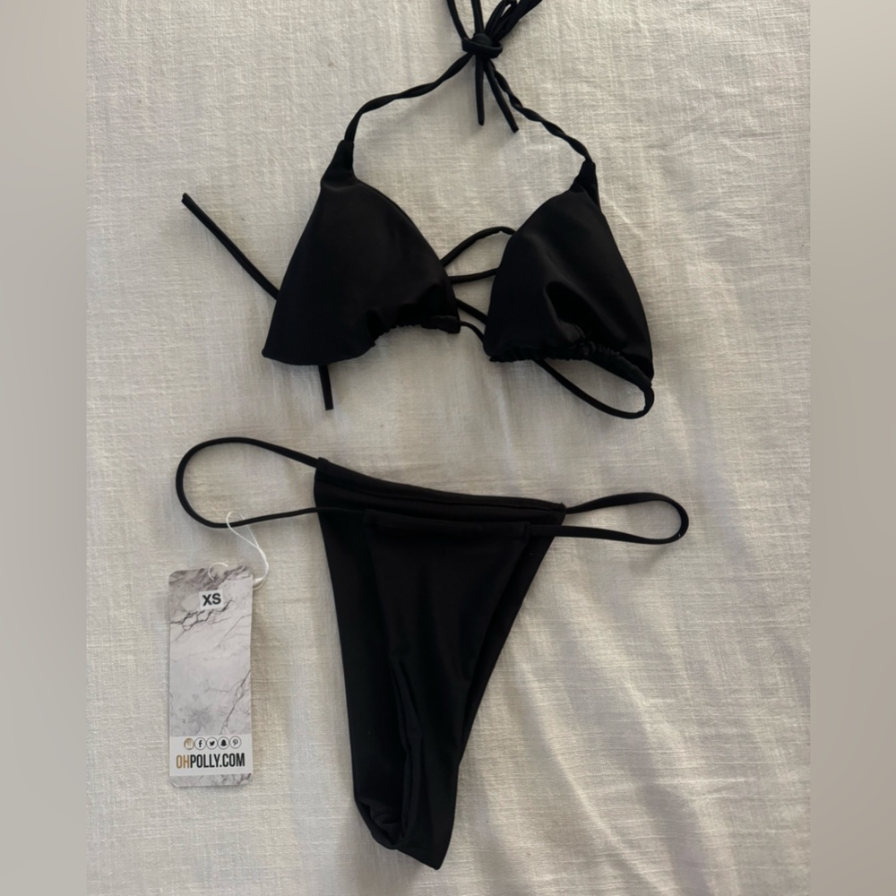 Oh Polly black String bikini set size XS